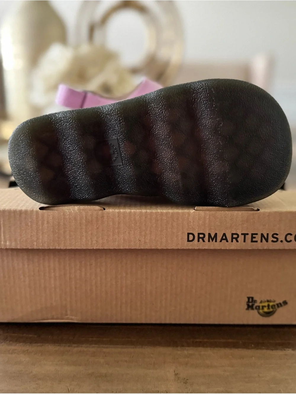 Dr. Martens Kids Pink Triple-Strap Platform Sandals
